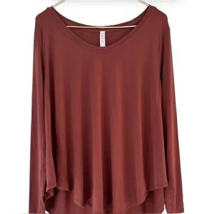 Lululemon Up for Down Time Long Sleeve Sz 10 Dark Terracotta